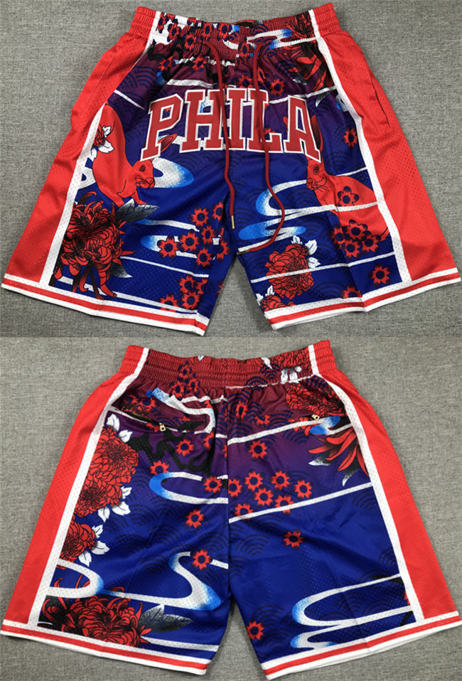 Men's Philadelphia 76ers Red/Blue Shorts (Run Small)